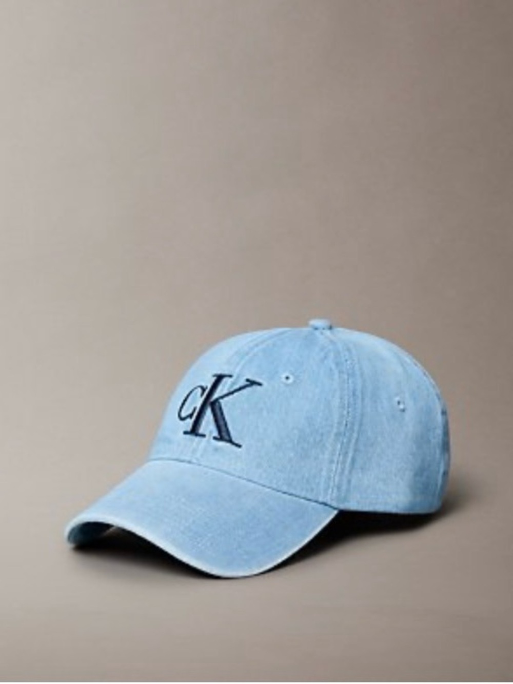NWT Calvin Klein CK Denim Varsity Logo Baseball Cap Light Wash
